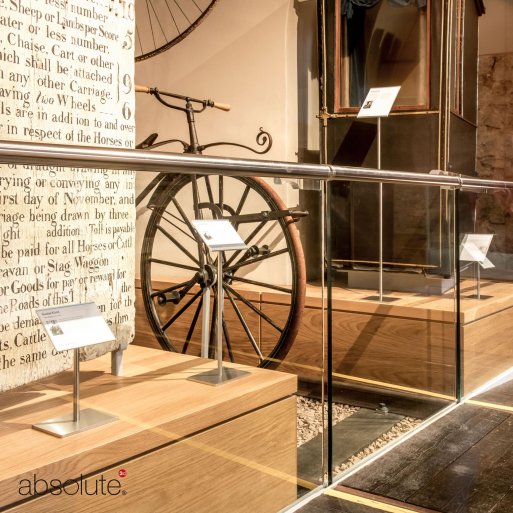 Pinnacle label holders displaying descriptive information for a museum exhibition. Pinnacle label holders displaying descriptive information for a museum exhibition.